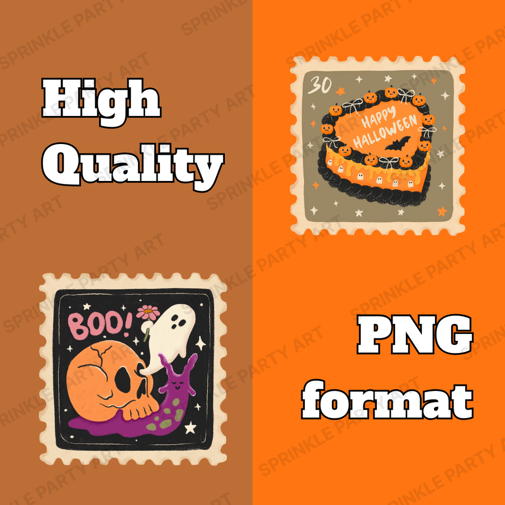 [DIGITAL] Vintage Halloween Stamps Clipart Bundle